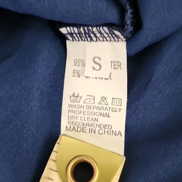 Floral Embroidered Mesh Blouse Women’s Small Blue Sheer Sleeve Top Boho Romantic - Picture 8 of 9